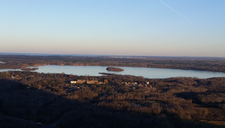 Arial oblique photograph of Spirit Lake