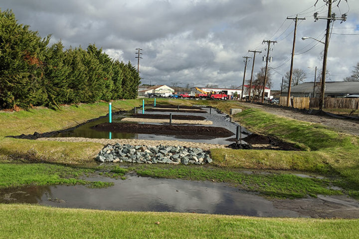 Post-Construction View of Graham Avenue Submerged Gravel Wetland