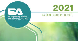 An image of the cover of EA’s 2021 Carbon Footprint Report that for the first time includes Scope 3 GHG Emissions.