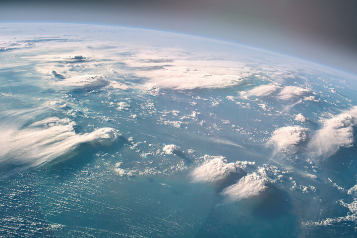 Earth's Atmospher with multi-level clouds.