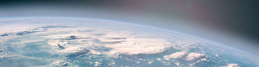 Earth's Atmosphere with Clouds 