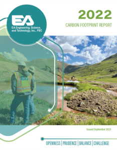 An image of the cover of EA’s 2022 Carbon Footprint Report