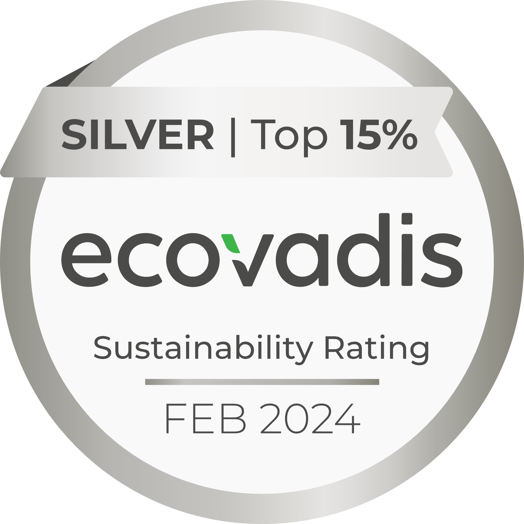 EcoVadis Silver Rating Medal for February 2024
