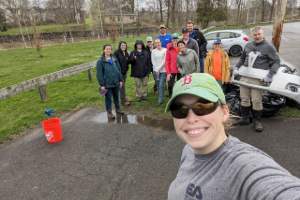 EA Syracuse Office members gathered for a photo after park cleanup