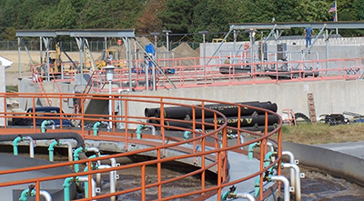 Clarifier at wastewater treatment plant