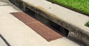 Stormwater inlet drain in Houston, Texas