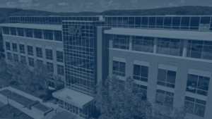 Oblique aerial view of EA headquarters building