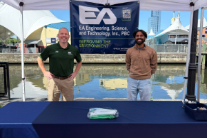 Image of EA volunteers at our table at the Big Truck Day event.